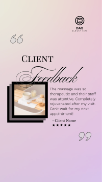 Spa Client Feedback Instagram Story Design