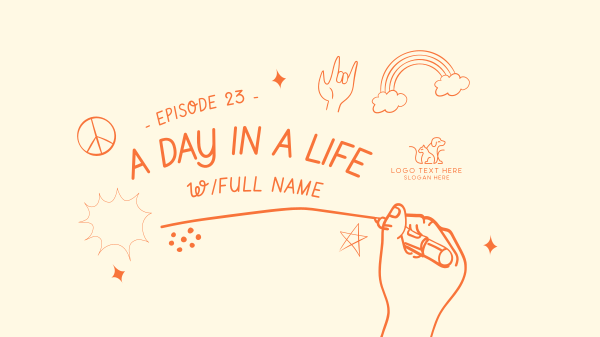 Doodle Day In A Life YouTube Banner Design Image Preview