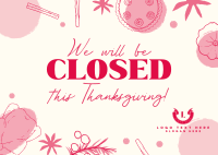 We're Closed this Thanksgiving Postcard Image Preview
