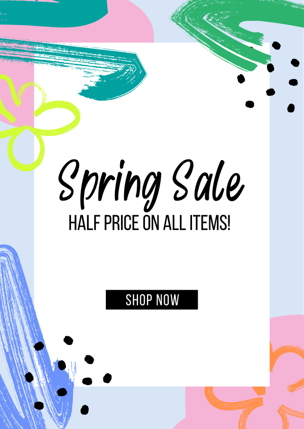 Colorful Spring Sale Poster Design Image Preview