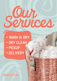 Swirly Laundry Services Flyer Design
