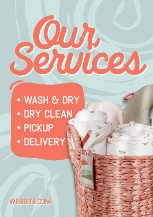 Swirly Laundry Services Flyer Image Preview