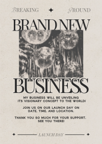 Retro Minimalist New Business Poster Design