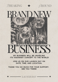 Retro Minimalist New Business Poster Image Preview