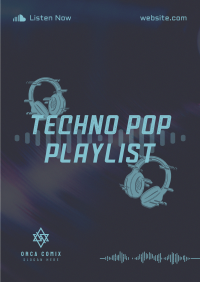 Techno Pop Music Poster Image Preview