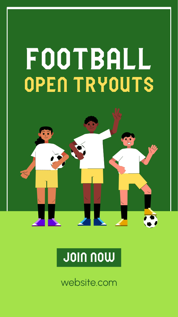 Try Outs are Open Instagram Story Design Image Preview