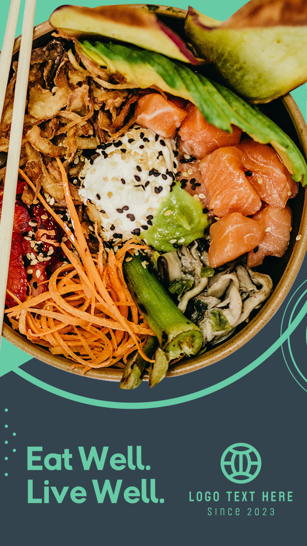 Healthy Food Sushi Bowl Facebook Story Design Image Preview