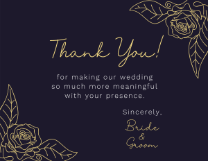 Minimal Floral Wedding Thank You Card Image Preview