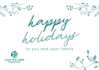 Holiday Season Greeting Postcard Design