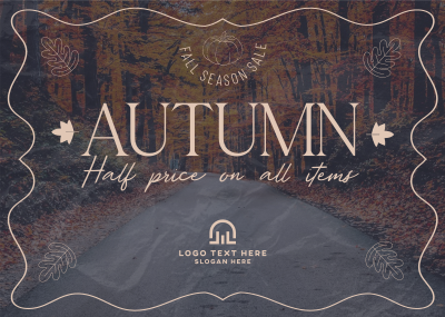 Fall Season Sale Postcard Image Preview
