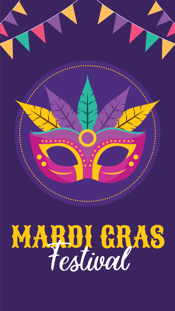 Mardi Gras Festival Instagram Story Design Image Preview