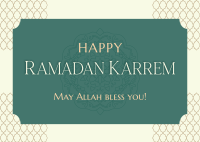 Happy Ramadan Kareem Postcard Design