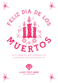 Candles for Dia De los Muertos Poster Design