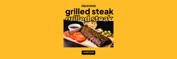 Delicious Grilled Steak Twitter Header Design Image Preview