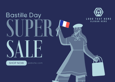 Super Bastille Day Sale Postcard Image Preview