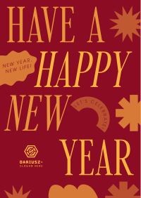 Quirky New Year Greeting Poster Image Preview