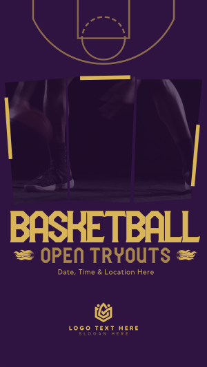 Basketball Ongoing Tryouts Instagram story Image Preview