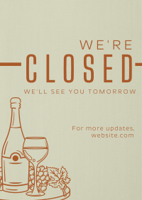 Minimalist Closed Restaurant Poster Image Preview