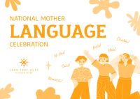 Celebrate Mother Language Day Postcard Design