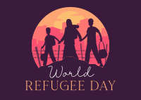 Refugees Silhouette Postcard Image Preview