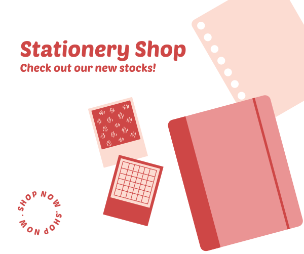 Cute Stationery Shop  Facebook Post Design Image Preview