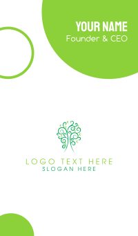 Curly Green Tree Business Card Design