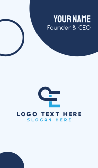 Abstract E Loop Business Card Design