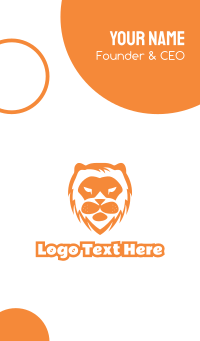 Abstract Lion Face Business Card Design
