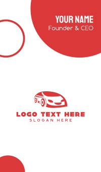 Red Car Face Business Card Design