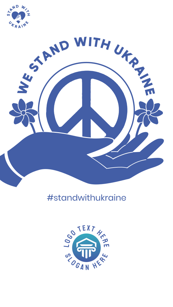 Ukraine Peace Hand Instagram Story Design Image Preview