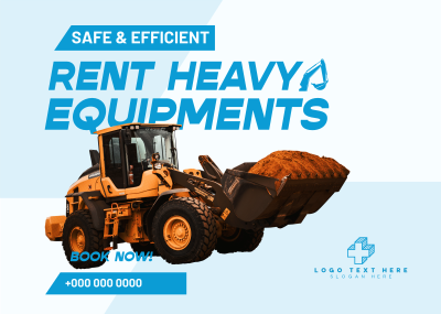 Heavy Equipment Rental Postcard Image Preview