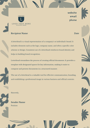 Minimal and Feminine Floral Letterhead Image Preview