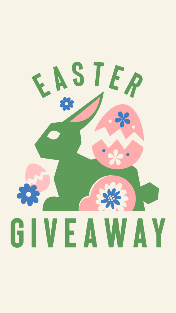 Floral Easter Bunny Giveaway Instagram Story Design Image Preview
