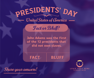 Presidents' Day Quiz  Facebook post Image Preview