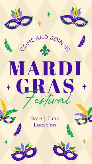 Mardi Gras Festival Instagram story Image Preview