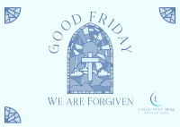 Good Friday Stained Glass Postcard Preview