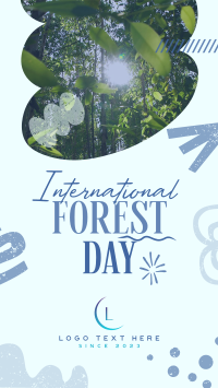 Doodle Shapes Forest Day Instagram story Image Preview