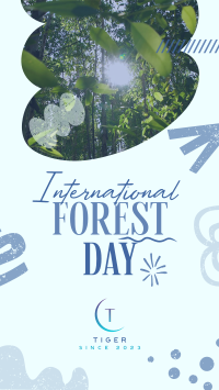 Doodle Shapes Forest Day Instagram story Image Preview
