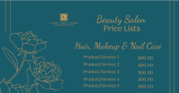 Salon Pricelist Facebook ad Image Preview