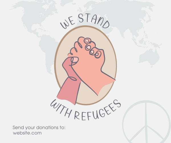 World Refugee Hand Lineart Facebook Post Design Image Preview