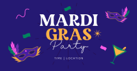 Mardi Gras Party Facebook Ad Design