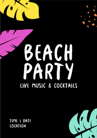 Beach Party Neon Poster Design