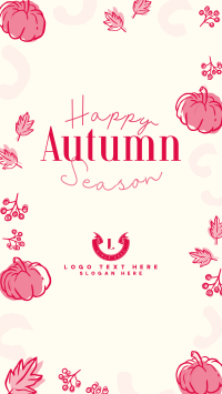 Leaves and Pumpkin Autumn Greeting TikTok video Image Preview