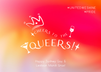 Cheers Queers Mardi Gras Postcard Design