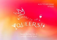 Cheers Queers Mardi Gras Postcard Image Preview