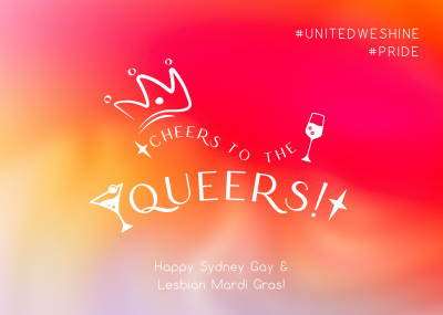 Cheers Queers Mardi Gras Postcard Image Preview