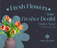 Fresh Flowers Sale Facebook Post Design