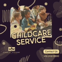Abstract Shapes Childcare Service Instagram Post Design