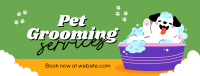 Dog Bath Grooming Facebook Cover Design