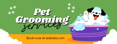 Dog Bath Grooming Facebook cover Image Preview